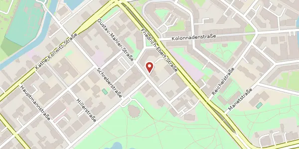 Karte der Umgebung von Gustav-Mahler-Straße 8, 04109 Leipzig