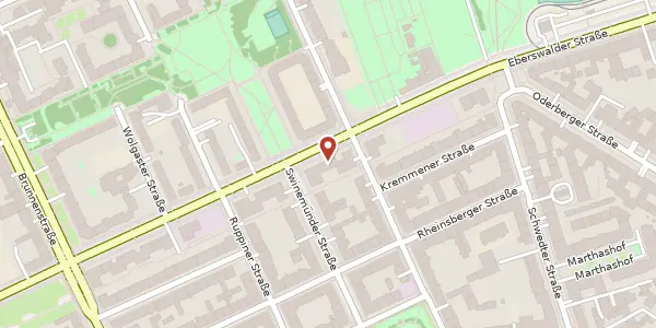 Karte der Umgebung von Bernauer Straße 43, 10435 Berlin