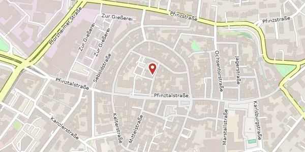 Karte der Umgebung von Zehntstraße 5, 76227 Karlsruhe