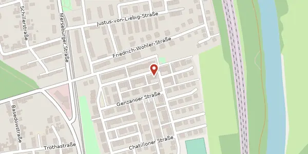Karte der Umgebung von Dr.-Erhard-Hübener-Str. 25, 06217 Merseburg