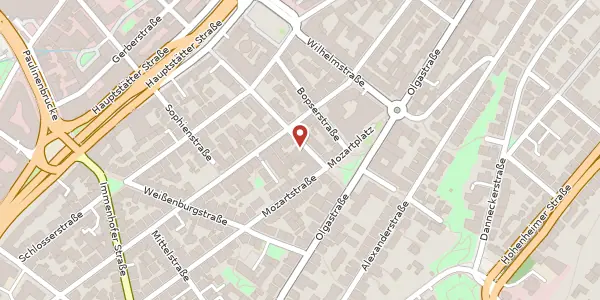 Karte der Umgebung von Christophstraße 38, 70180 Stuttgart