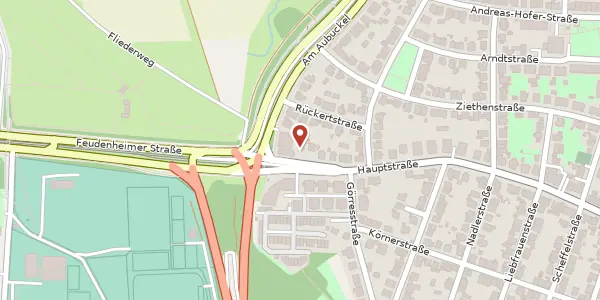 Karte der Umgebung von Hauptstraße 176, 68259 Mannheim