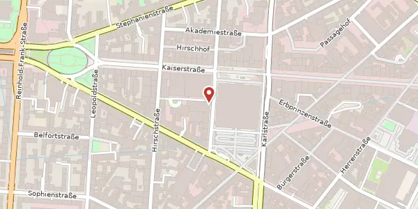 Karte der Umgebung von Douglasstraße 24 - 26, 76133 Karlsruhe