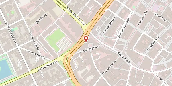 Karte der Umgebung von Rotebühlplatz 23, 70178 Stuttgart