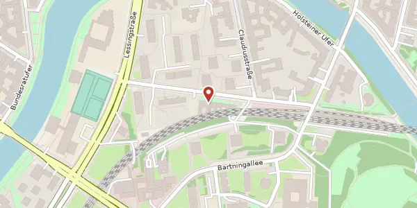Karte der Umgebung von Flensburger Straße 11-13, 10557 Berlin