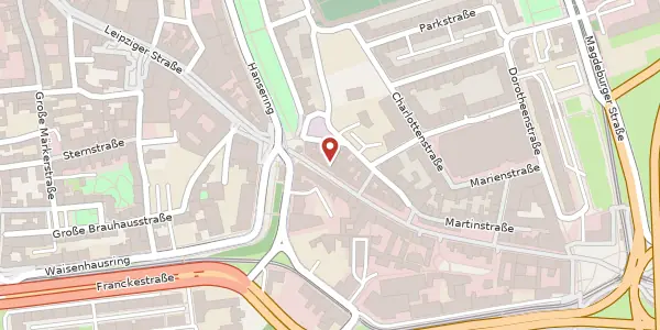 Karte der Umgebung von Leipziger Str. 30, 06108 Halle (Saale)