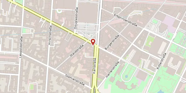 Karte der Umgebung von Amalienstraße 19, 76133 Karlsruhe