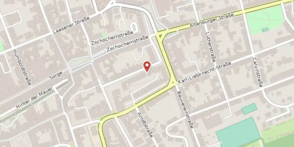 Karte der Umgebung von Hußstraße 16, 07545 Gera