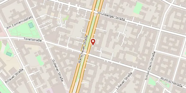 Karte der Umgebung von Warschauer Straße 66, 10243 Berlin