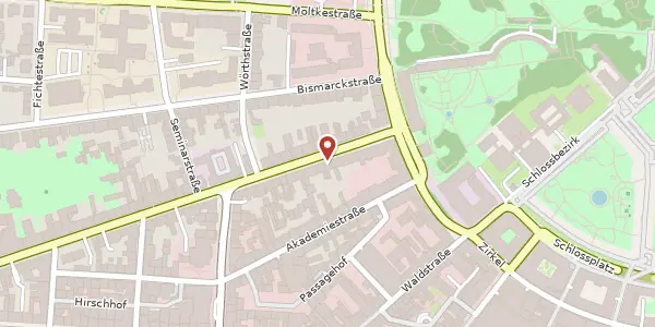 Karte der Umgebung von Stephanienstraße 9, 76133 Karlsruhe