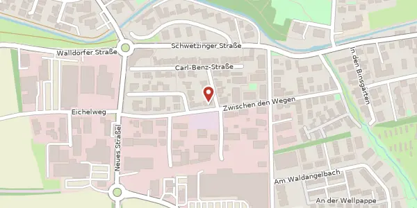 Karte der Umgebung von Zwischen den Wegen 26, 69186 Wiesloch