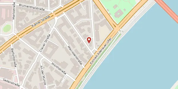 Karte der Umgebung von Worringer Str. 25/Konrad-Adenauer-Uf, 50668 Köln