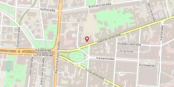 Karte der Umgebung von Stephanienstr. 88, 76133 Karlsruhe