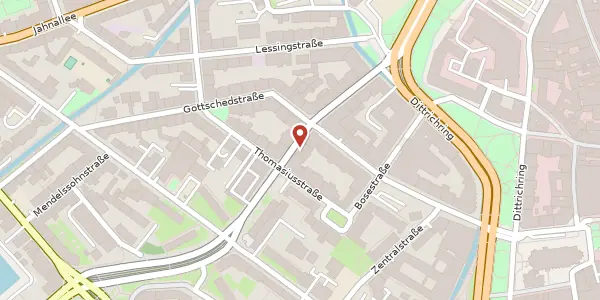 Karte der Umgebung von Käthe-Kollwitz-Str. 13, 04109 Leipzig