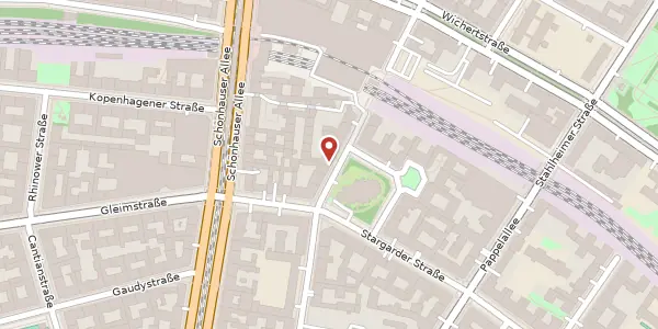 Karte der Umgebung von Greifenhagener Straße 52, 10437 Berlin