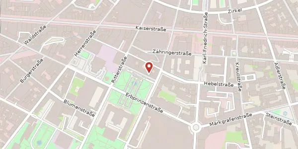 Karte der Umgebung von Friedrichsplatz 6, 76133 Karlsruhe