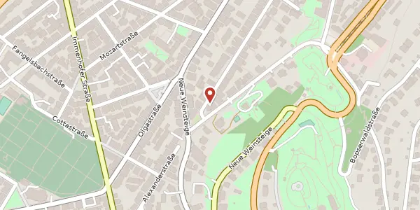 Karte der Umgebung von Alexanderstraße 155, 70180 Stuttgart
