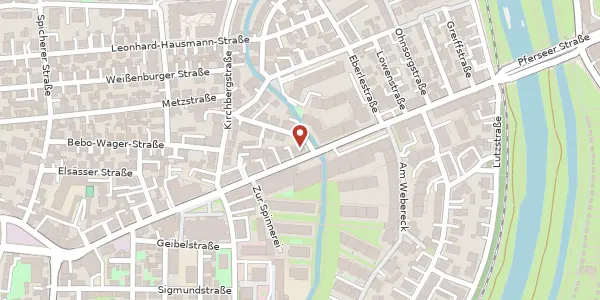 Karte der Umgebung von Augsburger Str. 12, 86157 Augsburg