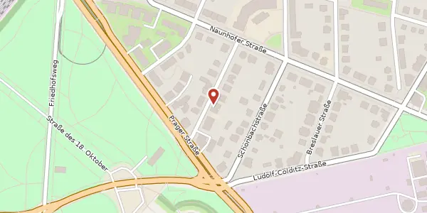 Karte der Umgebung von Marienbrunnenstraße 6, 04299 Leipzig