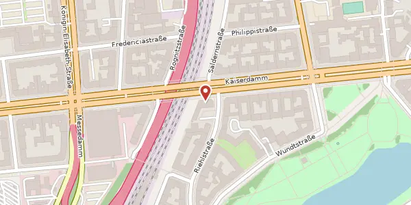 Karte der Umgebung von Kaiserdamm 97, 14057 Berlin