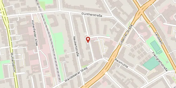 Karte der Umgebung von Hohenfelder Str. 20, 22087 Hamburg