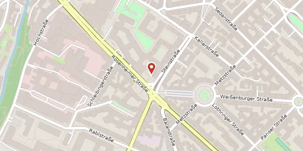Karte der Umgebung von Rosenheimer Platz 6, 81669 München