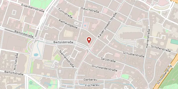 Karte der Umgebung von Kaiser-Joseph-Straße 218, 79098 Freiburg im Breisgau