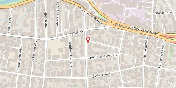 Karte der Umgebung von Dreikönigstraße 13, 79102 Freiburg im Breisgau