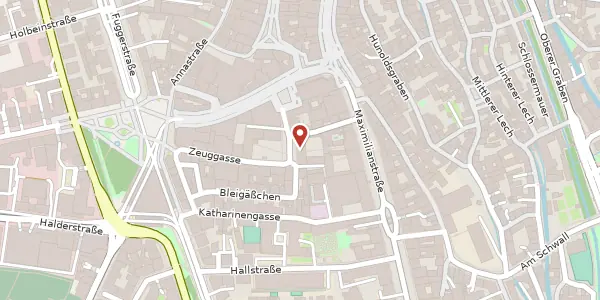 Karte der Umgebung von Zeugplatz 7, 86150 Augsburg