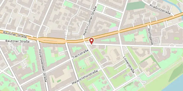 Karte der Umgebung von Bautzner Straße 34/36, 01099 Dresden