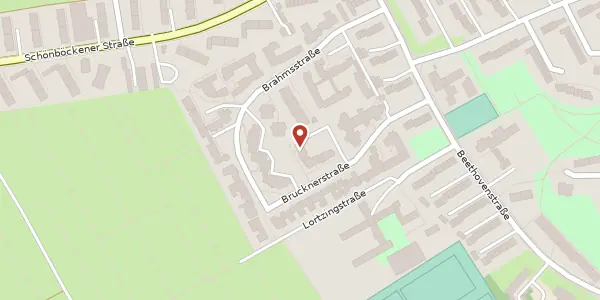 Karte der Umgebung von Brucknerstraße 12, 23556 Lübeck