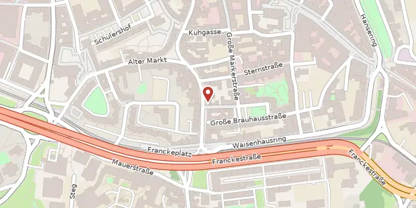 Karte der Umgebung von Rannische Str. 6, 06108 Halle (Saale)