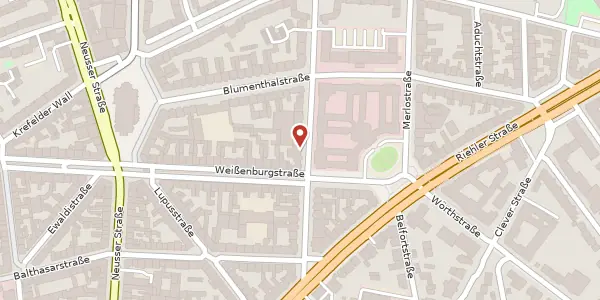 Karte der Umgebung von Hülchrather Straße 15, 50670 Köln