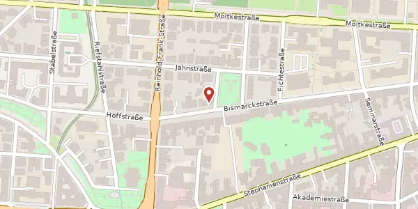 Karte der Umgebung von Bismarckstraße 14, 76133 Karlsruhe