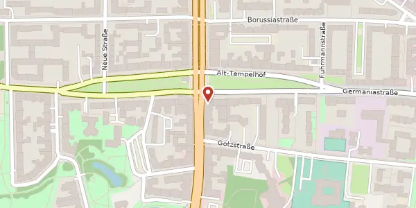 Karte der Umgebung von Tempelhofer Damm 145, 12099 Berlin