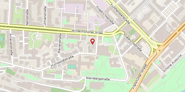 Karte der Umgebung von Humboldstraße 4, 34117 Kassel