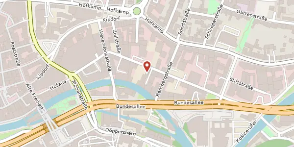 Karte der Umgebung von Hofaue 41-45, 42103 Wuppertal