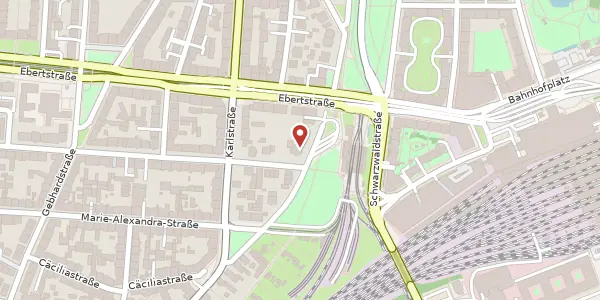 Karte der Umgebung von Beiertheimer Allee 72, 76137 Karlsruhe