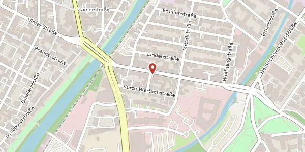 Karte der Umgebung von Wertachstr. 10, 86153 Augsburg