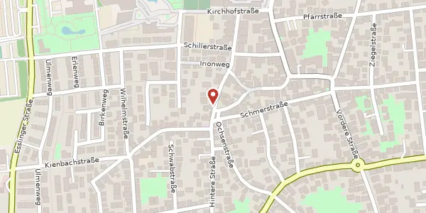 Karte der Umgebung von Hintere Straße 38, 70734 Fellbach
