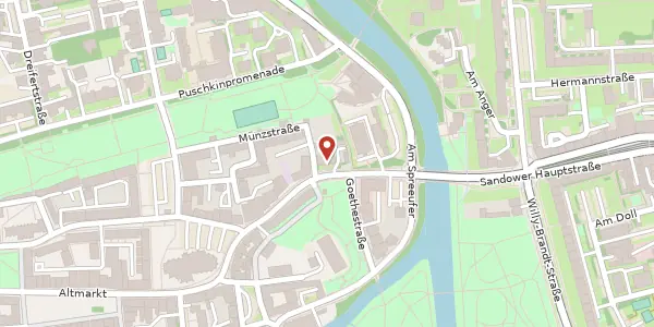 Karte der Umgebung von Sandower Str. 17, 03044 Cottbus