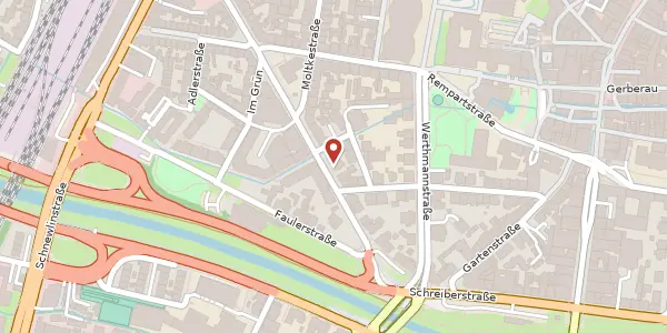 Karte der Umgebung von Wilhelmstraße 20, 79098 Freiburg im Breisgau