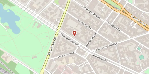 Karte der Umgebung von Volksgartenstr. 16, 50677 Köln
