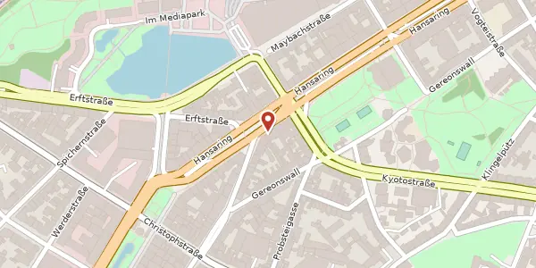 Karte der Umgebung von Hansaring 24, 50670 Köln