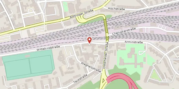 Karte der Umgebung von Wittekindstr. 7, 46117 Oberhausen