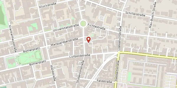 Karte der Umgebung von Bismarckstr. 23, 91054 Erlangen