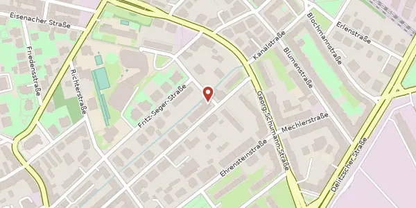Karte der Umgebung von Erfurter Straße 1 a, 04155 Leipzig