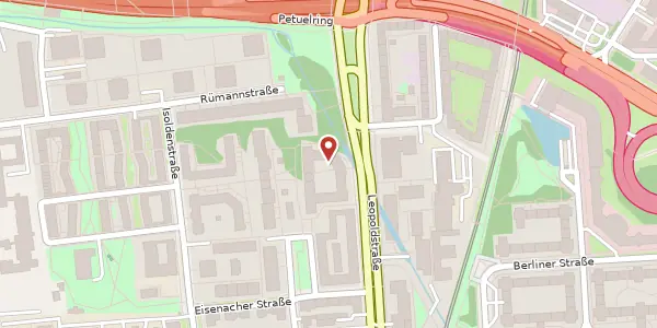 Karte der Umgebung von Leopoldstr. 175 / II, 80804 München