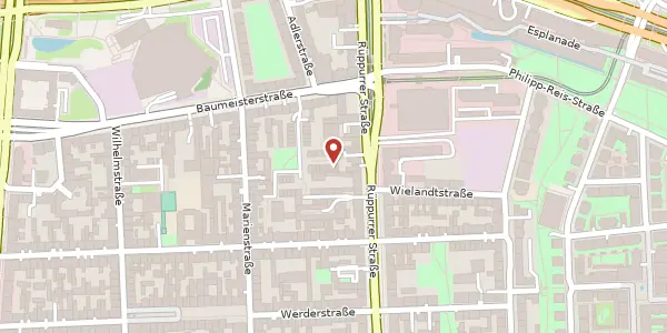 Karte der Umgebung von Rüppurrer Str. 8 p, 76137 Karlsruhe