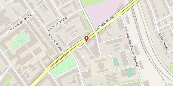Karte der Umgebung von Leipziger Straße 40, 99085 Erfurt